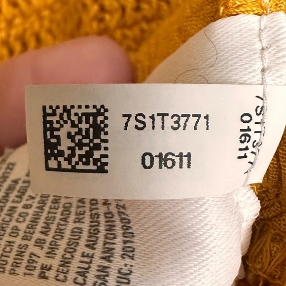 American Eagle Outfitters Mustard Crochet Blouse Size XS - Picture 5 of 6